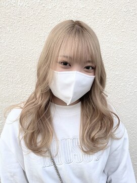 ボアップ 松山店(boappu) #ケアブリーチ#ミルクティーベージュ#ブロンドヘア#ハイトーン