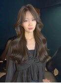 韓国ヘア/くびれヘア/顔まわりカット/前髪あり/シースルーバング
