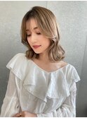 くびれヘア/大人かわいい/レイヤーカット/ベージュ