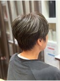 ナチュラルセンターパートウルフマッシュ20代30代