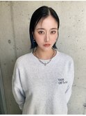 インナーカラー暗髪オシャレヘア