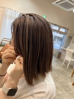 アスラン(ASLAN)&nbsp;【aslan】コントラストハイライト/結べるロブ/グレージュ