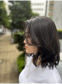  顔周りレイヤー　サイドバング　顔まわりカット　オリーブ