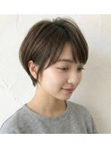 ☆前髪あり耳掛け丸みくびれ大人ショートボブ30代40代50代☆