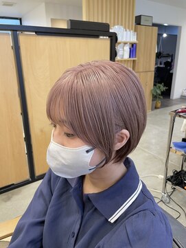 ハイク(HYKE) 丸みショートボブ×スモーキーピンクベージュ