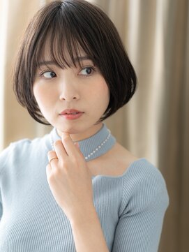 モッズヘア 越谷(mod's hair) 黒髪ダークアッシュブラウンレイヤーショートボブX越谷30代40代