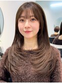 前髪イメチェンピンクベージュクールショートレイヤーカット
