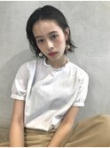 切りっぱなしボブ。