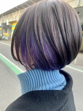 グルグル 下総中山店(GULGUL) セミディ カール ミニボブ×インナーカラー 下総中山
