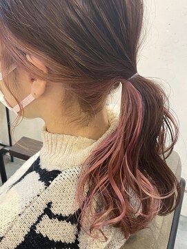 スロウ(Slow) インナーカラー×パステルピンク