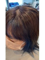 スリービープラス(3beplus) ブルーのフェイスフレーミングカラー　