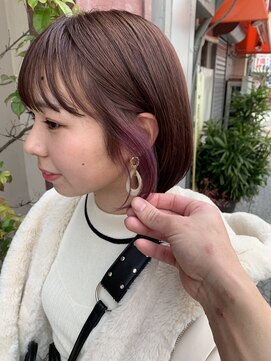 ボアップ 新居浜店(boappu) #ボブ #ミニボブ #ピンクカラー