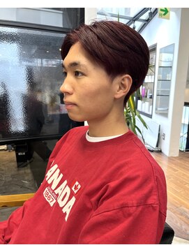 トレス(TRESS) ナチュラルセンターパート♪1ブリーチーボルドーカラー！