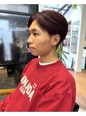 ナチュラルセンターパート♪1ブリーチーボルドーカラー!