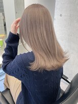サンクプロジェクト(cinq PROJECT) 韓国風顔周りレイヤーカットミルクティーベージュブラウンカラー