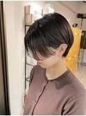 大人可愛い20代30代40代黒髪前下がりショートボブ丸みショート◎