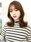 20代30代40代◎前髪パーマ韓国風巻きくすみベージュお団子ヘア
