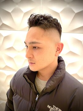 銀座マツナガ 浅草店 極道パーマ/黒髪短髪/オールバック/ワイルド