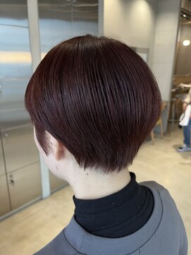 オーガニック リブ 川越(organic+live) 丸みマッシュショートチェリーレッドブリーチなし