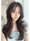 2wayバング　大きめカールのひし形レイヤー