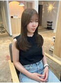 オリーブベージュ  韓国レイヤー ワンカラー
