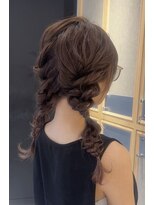 ヘアサロン ガリカ 表参道(hair salon Gallica)&nbsp;【hyuga】編みおろしツイン/ヘアセット/ヘアアレンジ