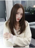レイヤーカット×ブラウンベージュ