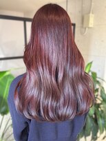 アンニュ(annuy)&nbsp;カシスレッドカラー 顔周りカット ブリーチなしダブルカラー