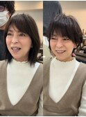 30代40代50代絶壁解消前髪あり小顔前下がりショートボブ【下村】