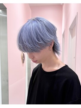 ベレーザ 川越(Beleza) 川越_ネイビーブルーアッシュブリーチフェザーショートウルフ