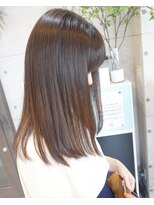 ヘアテリア リュウ 大塚(hair teria ryu) 表面矯正艶出しミディアムストレート&ツヤブラウンカラー