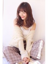 トータルビューティーサロン プリエ(prier) シースルーバング　ナチュラルミディ ぱっつん前髪/透明感カラー