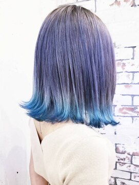 パープル(purple) アクアグラデーション&裾カラー