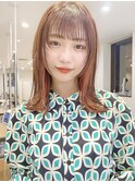 ウルフ 外ハネ ミディアム インナーカラー オレンジカラー【Riku
