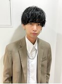 ニュアンスパーマメンズマッシュショートレイヤー刈り上げ