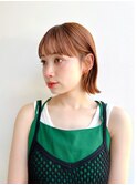 大人ショートボブ切りっぱなしボブ外ハネ前髪あり丸顔面長K0728