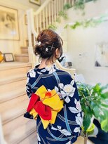 美容室 ティンカーベル 浴衣ヘア