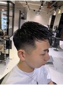 メンズビジネスツーブロックアップバングフェードF