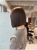 【森千晶】大人かわいい切りっぱなしボブ x ナチュラルベージュ