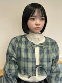 ぷつっと切りっぱなしラインのミニボブ
