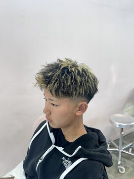 アルファサリダ(ALPHA SALIDA) メンズ　メッシュ　ハイライト　フェードカット