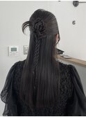 カチモリハーフアップ　ヘアセット　岡山