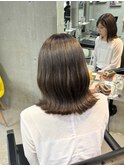 オリーブベージュ/船橋/くすみベージュ/細めハイライト