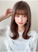 大人かわいい外ハネセミロング × ミルクティーベージュ【浦和】