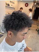 メンズ × ツイストパーマ