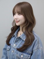 ミツバ(3tuba)&nbsp;韓国ヘア 顔周りカット オリーブアッシュ ロング 20代30代 美髪