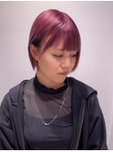 耳掛け似合わせボブ×ピンクバイオレット
