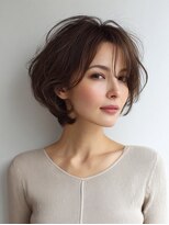 Heart's美人設計と白髪ぼかし専門店 青山表参道店 脱白髪染め/ショートヘア【ハーツ】&nbsp;白髪ぼかし脱白髪染め似合わせショートボブ40代50代60代