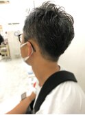 グレイヘア×メンズショート