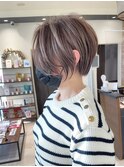 30代、40代/白髪染めハイライト×丸みとくびれショートボブ/大宮